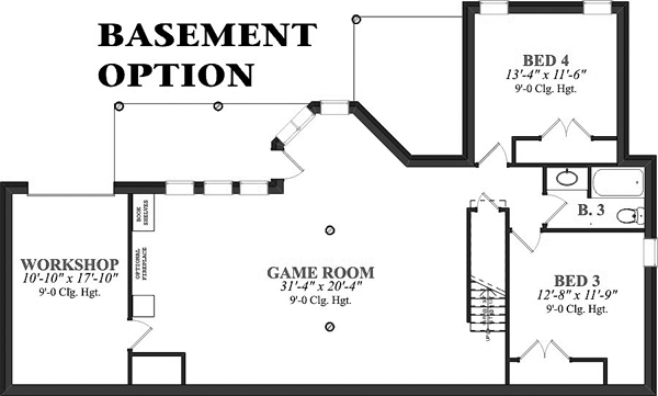 Cottage Lower Level of Plan 78726