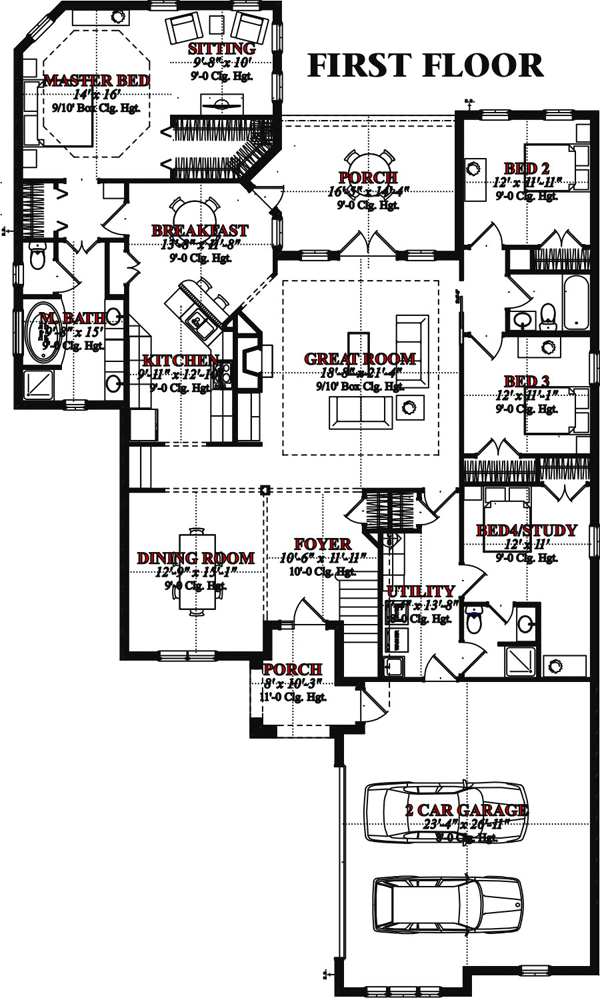 Contemporary Level One of Plan 78736