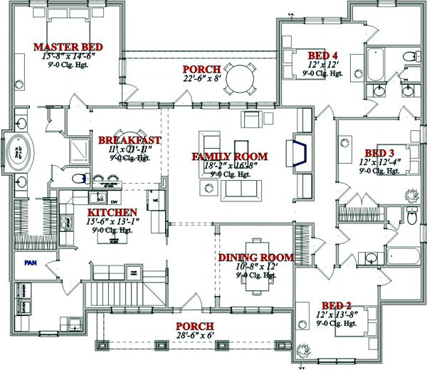Contemporary Level One of Plan 78737