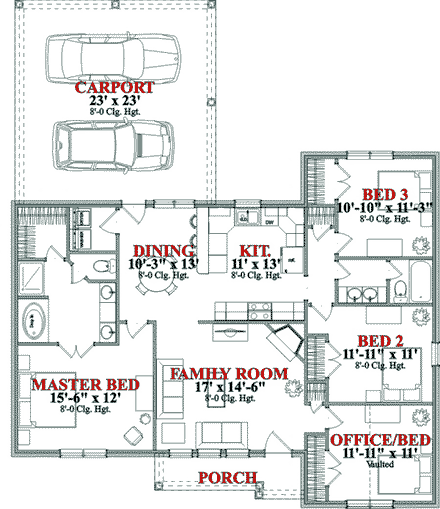 House Plan 78742 First Level Plan