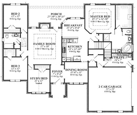 House Plan 78747 First Level Plan