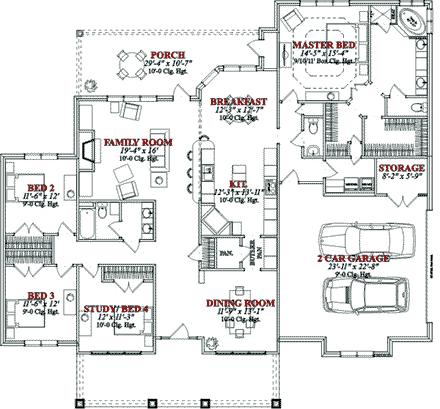 House Plan 78766 First Level Plan