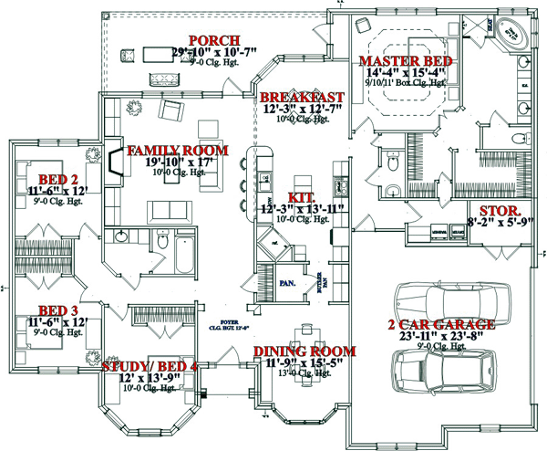 Contemporary Level One of Plan 78767