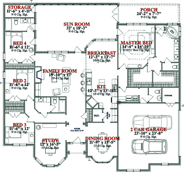 Contemporary Level One of Plan 78768