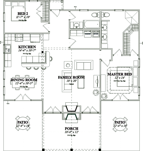 Bungalow Level One of Plan 78776