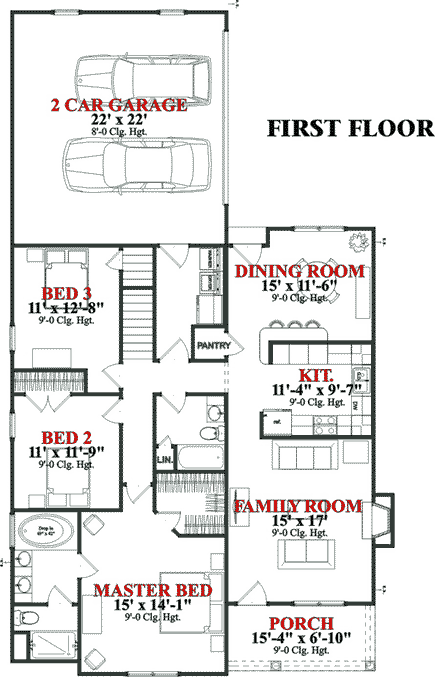 House Plan 78786 First Level Plan