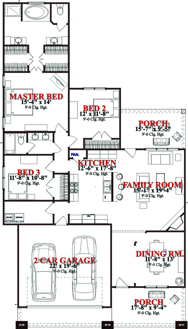 Contemporary Level One of Plan 78792