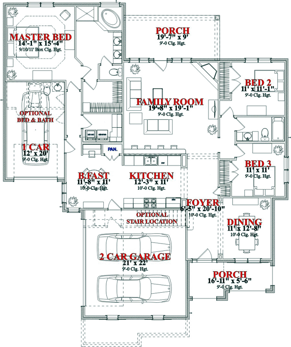 Contemporary Level One of Plan 78797