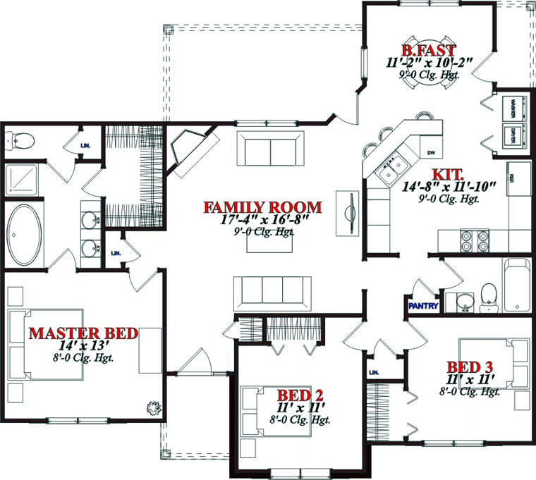 Craftsman Level One of Plan 78802