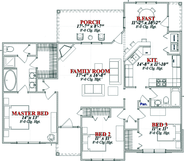 Contemporary Level One of Plan 78803