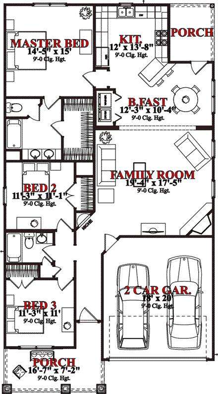 House Plan 78812 First Level Plan