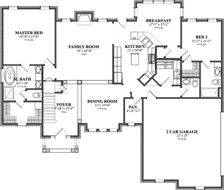 House Plan 78814 First Level Plan