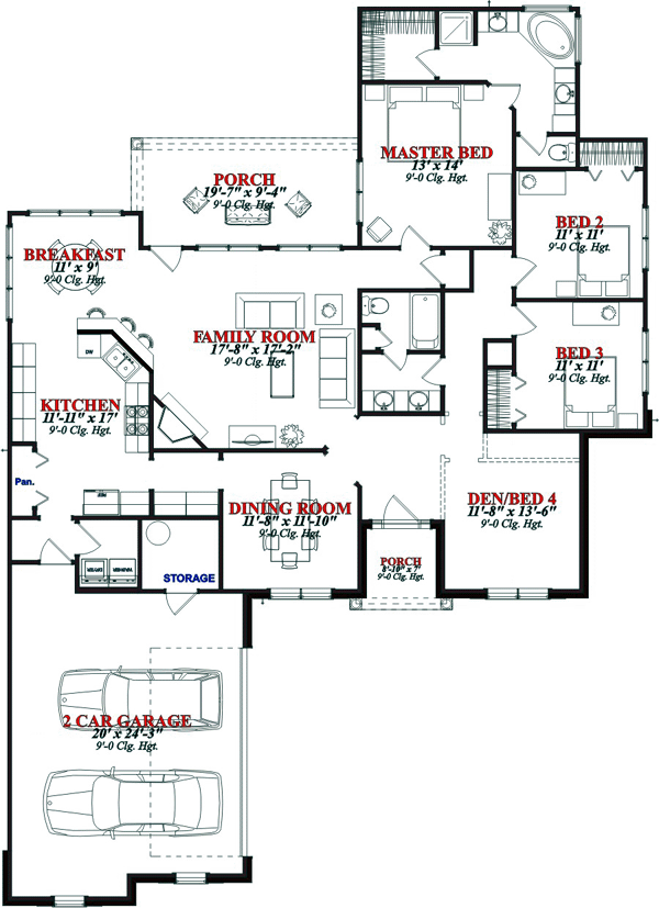 Contemporary Level One of Plan 78816