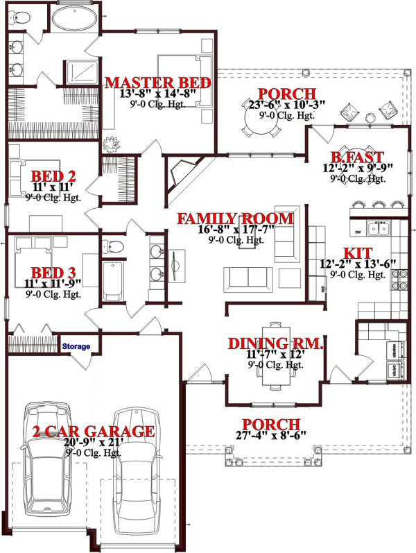 Contemporary Level One of Plan 78819