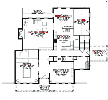 House Plan 78830 First Level Plan