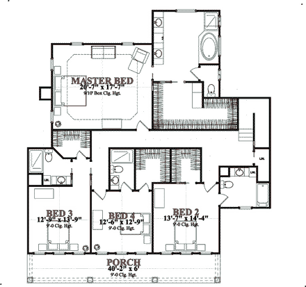 House Plan 78830 Second Level Plan