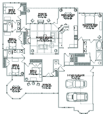 House Plan 78831 First Level Plan