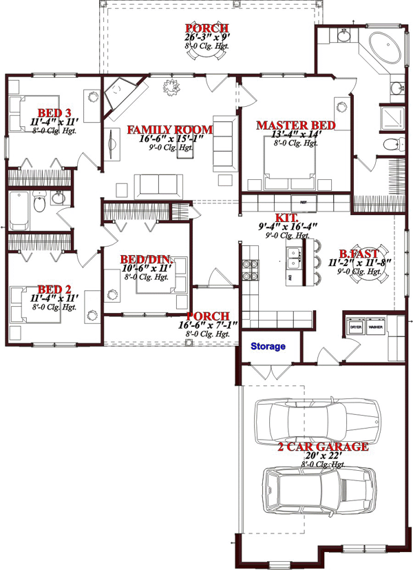 Contemporary Level One of Plan 78833