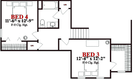 House Plan 78836 Second Level Plan