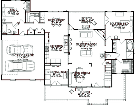 House Plan 78837 First Level Plan