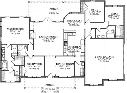 House Plan 78854 First Level Plan