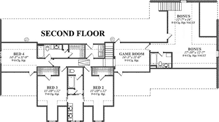 House Plan 78856 Second Level Plan