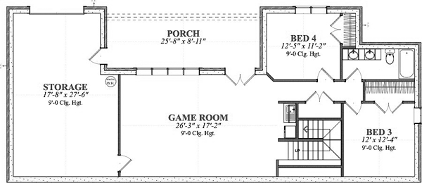 Traditional Lower Level of Plan 78857