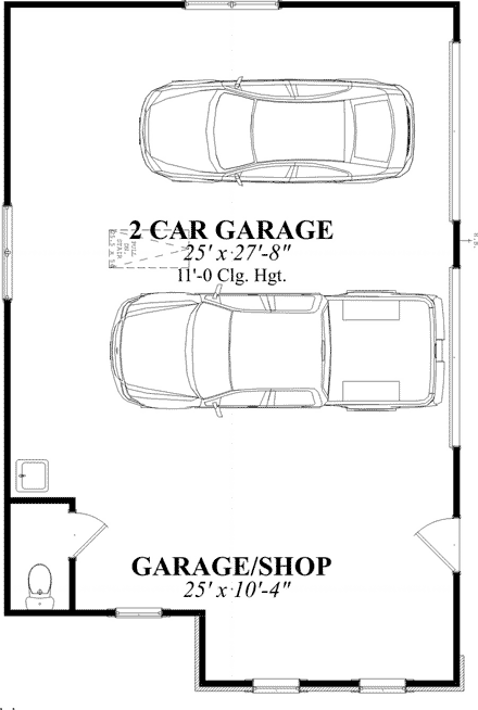 Garage Plan 78859 - 2 Car Garage First Level Plan