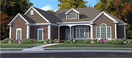 Country Ranch Traditional Elevation of Plan 78860