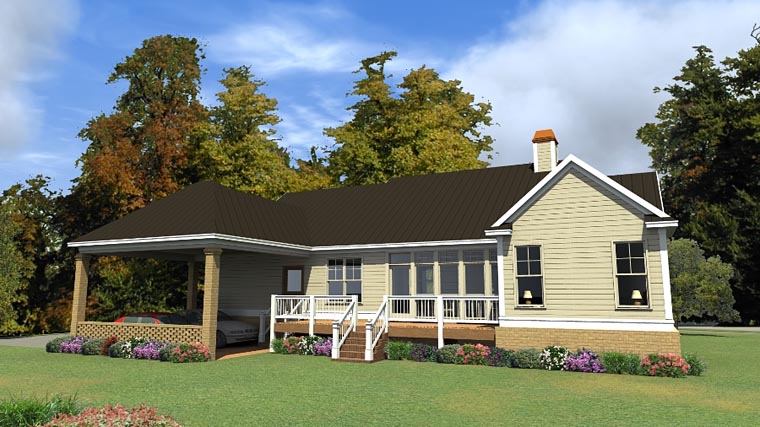 Country Traditional Rear Elevation of Plan 78865