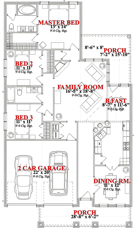 House Plan 78867 First Level Plan