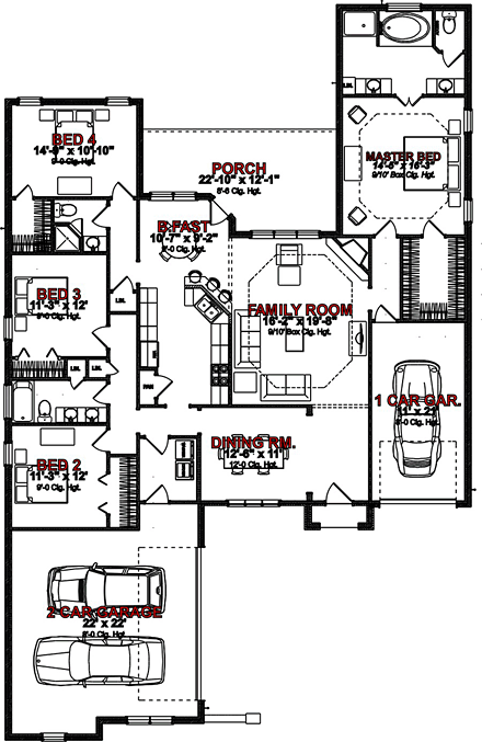 House Plan 78871 First Level Plan