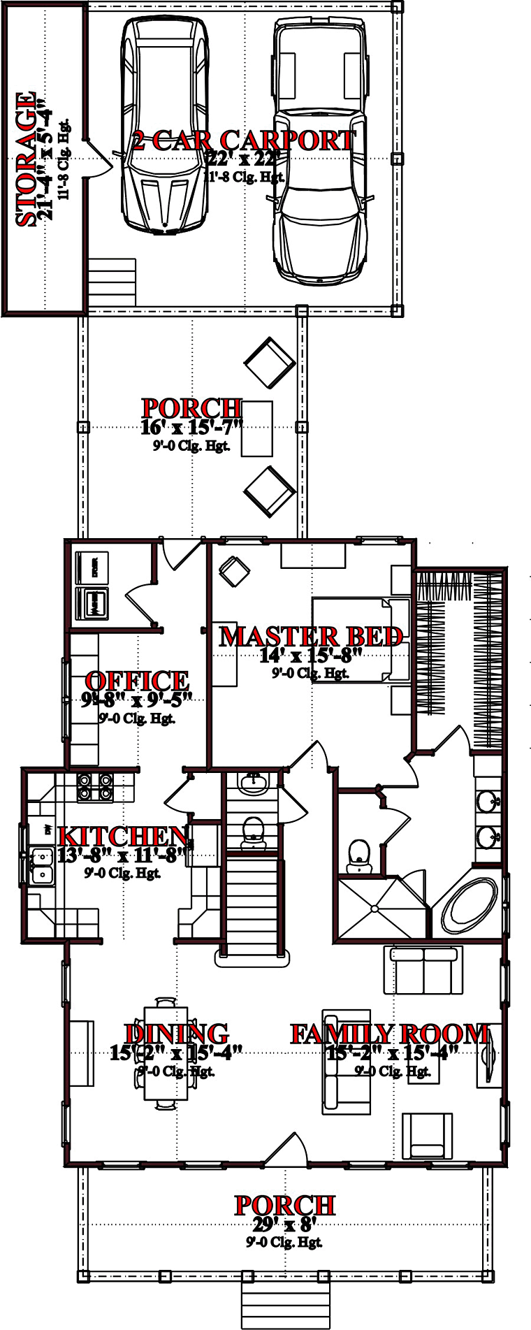 Colonial Southern Level One of Plan 78883