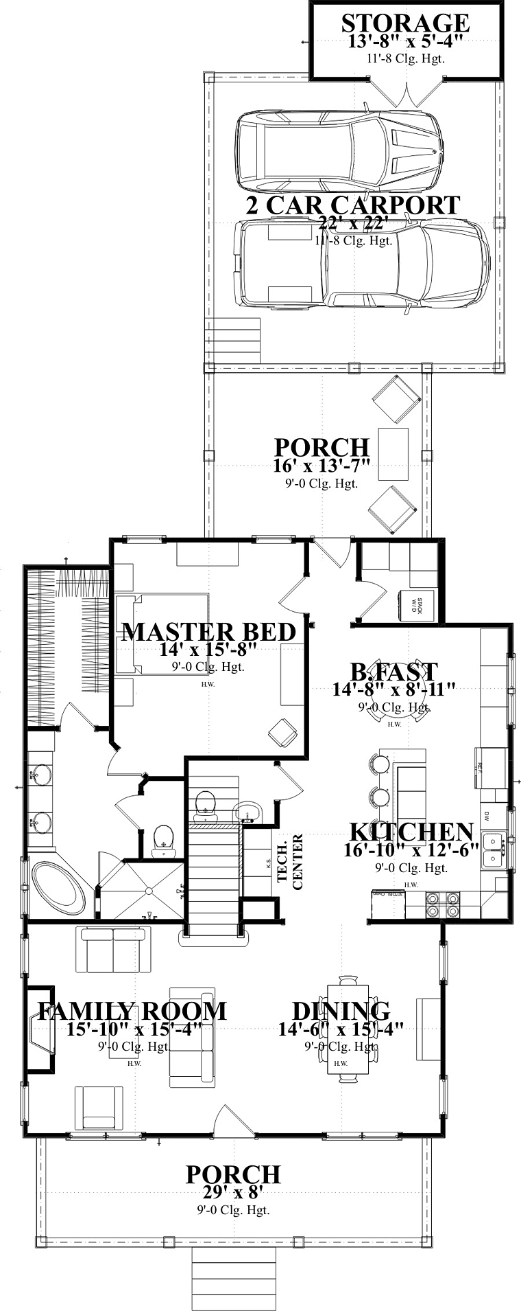 Colonial Country Southern Level One of Plan 78884