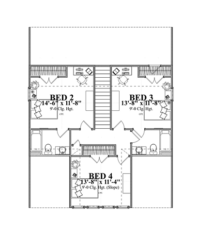 House Plan 78893 Second Level Plan