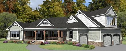 Country Craftsman Elevation of Plan 78895