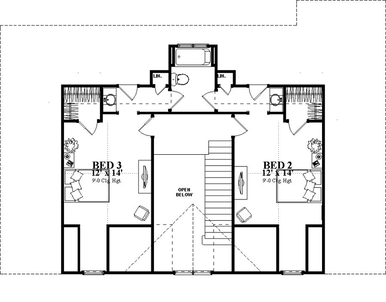 Bungalow Country Craftsman Level Two of Plan 78896