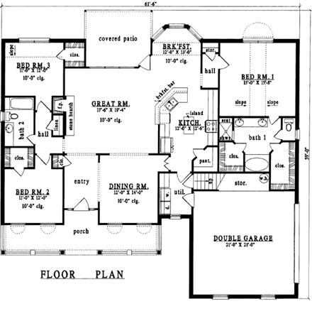 House Plan 79000 First Level Plan