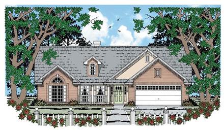 One-Story Traditional Elevation of Plan 79001