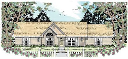 One-Story Ranch Traditional Elevation of Plan 79004