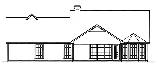 Country Rear Elevation of Plan 79007