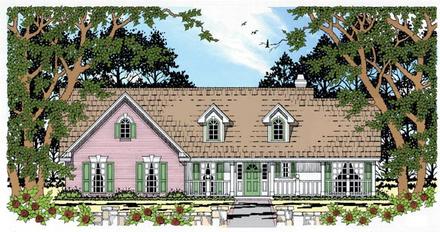 Country One-Story Elevation of Plan 79008