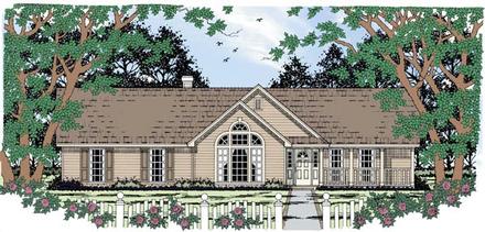 One-Story Ranch Traditional Elevation of Plan 79009