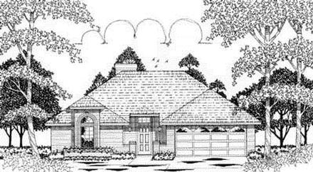 One-Story Traditional Elevation of Plan 79015