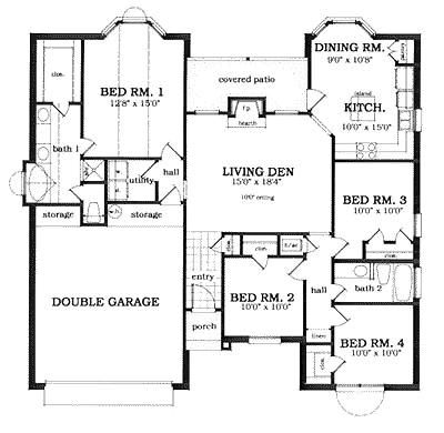 European One-Story Level One of Plan 79016