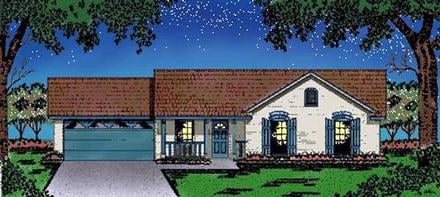 One-Story Ranch Elevation of Plan 79017