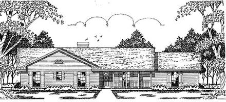 One-Story Ranch Elevation of Plan 79023