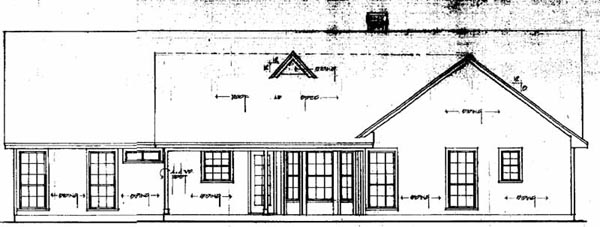 One-Story Ranch Rear Elevation of Plan 79024