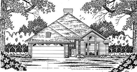 European Narrow Lot One-Story Elevation of Plan 79025