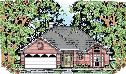European One-Story Elevation of Plan 79026